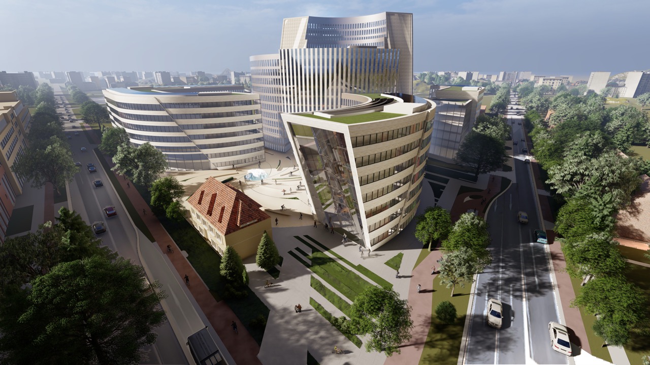 Visualisierung der von Stararchitekt Daniel Libeskind entworfenen Media City Babelsberg © Studio Libeskind
